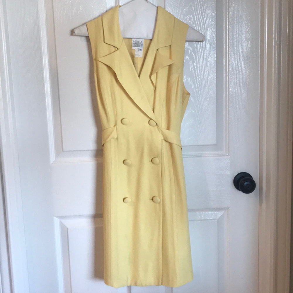 Vintage yellow button down dress